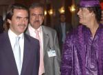 Gadafi con Aznar en visita oficial