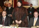 Gadafi en el Palacio Real con Zapatero y el Rey Don Juan Carlos
